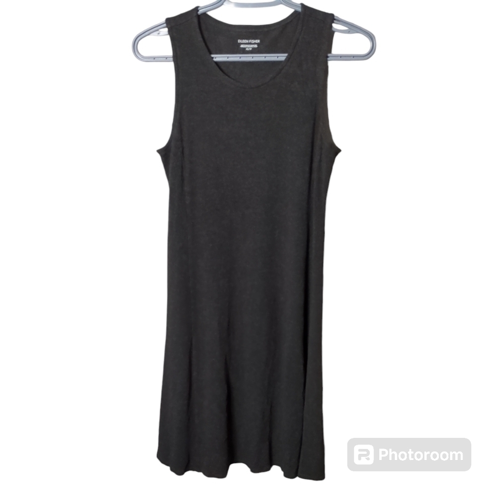 Eileen Fisher Black Mix Jersey Tank Swing Dress Size XS